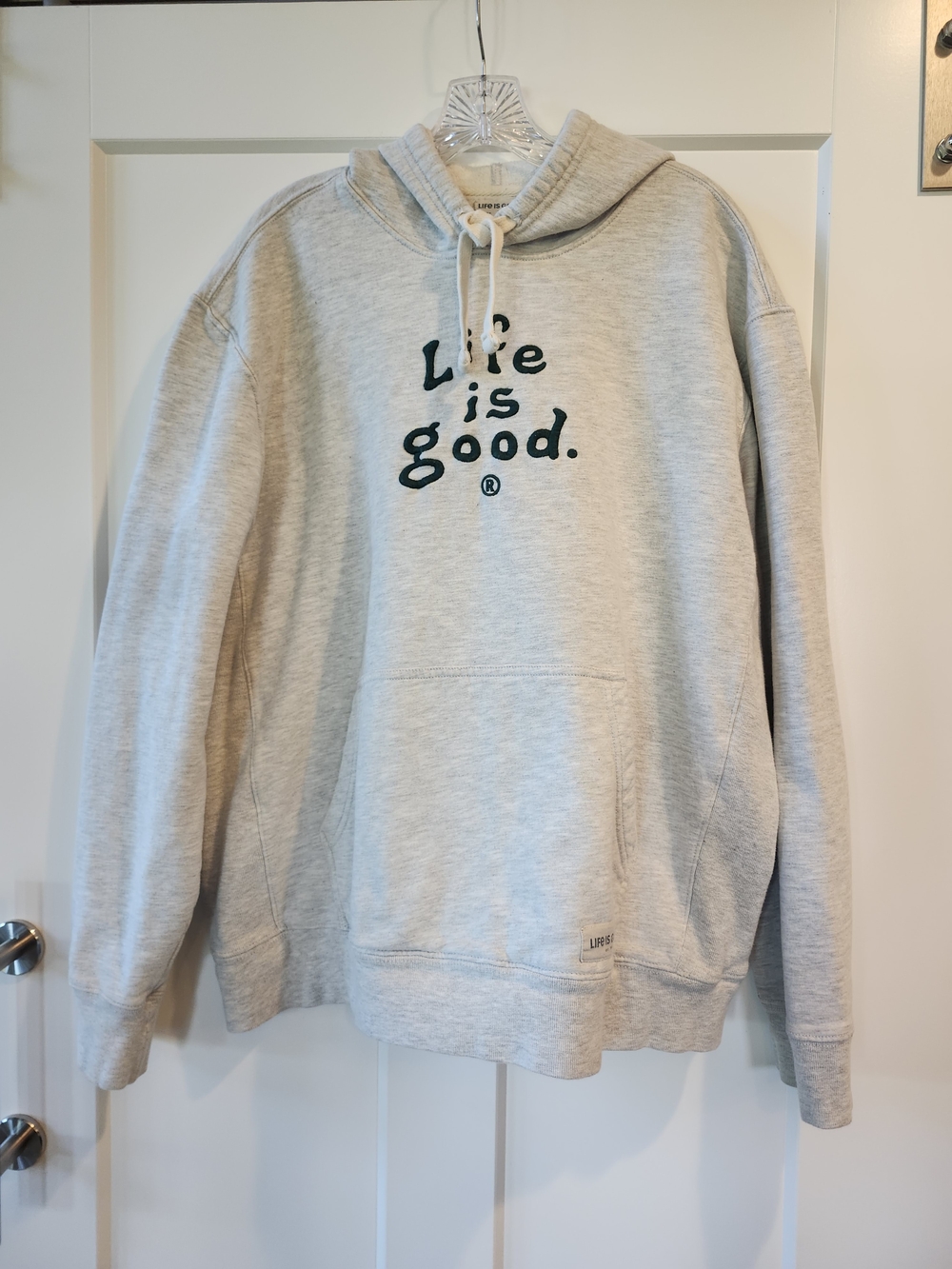 Life is Good™ Men's Light Gray Hoodie - 'Life is Good' Graphic